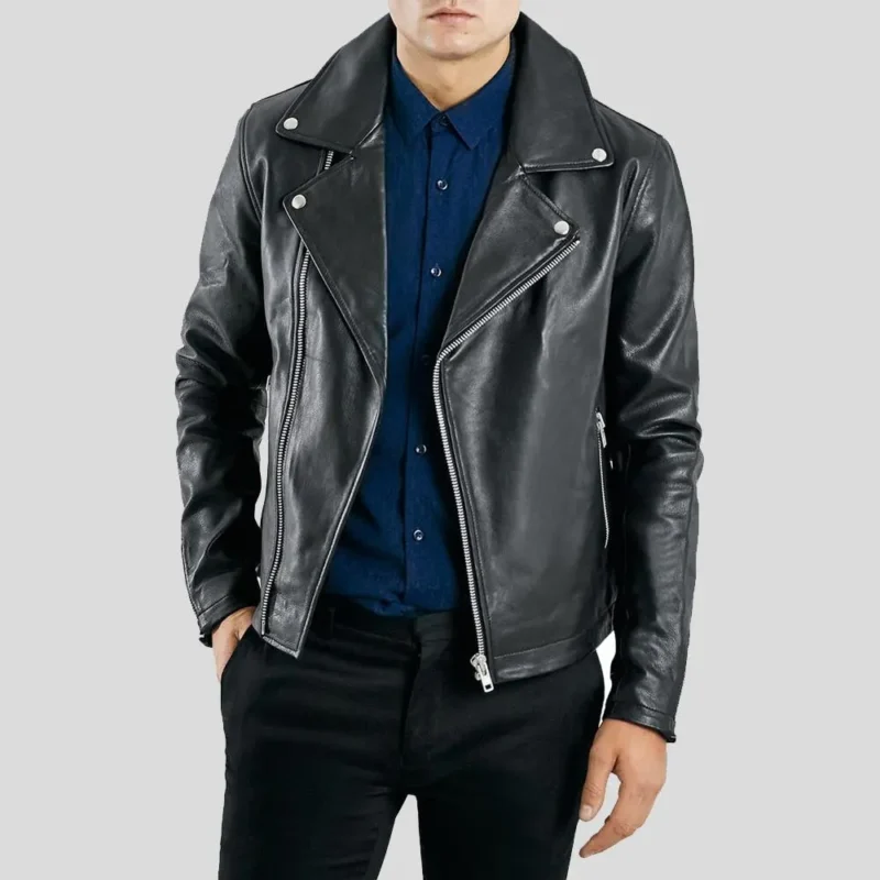 Black Motorcycle Leather Jacket