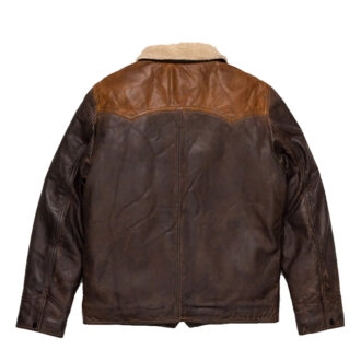 Sheepskin Double Tone Brown Western Leather Jacket.