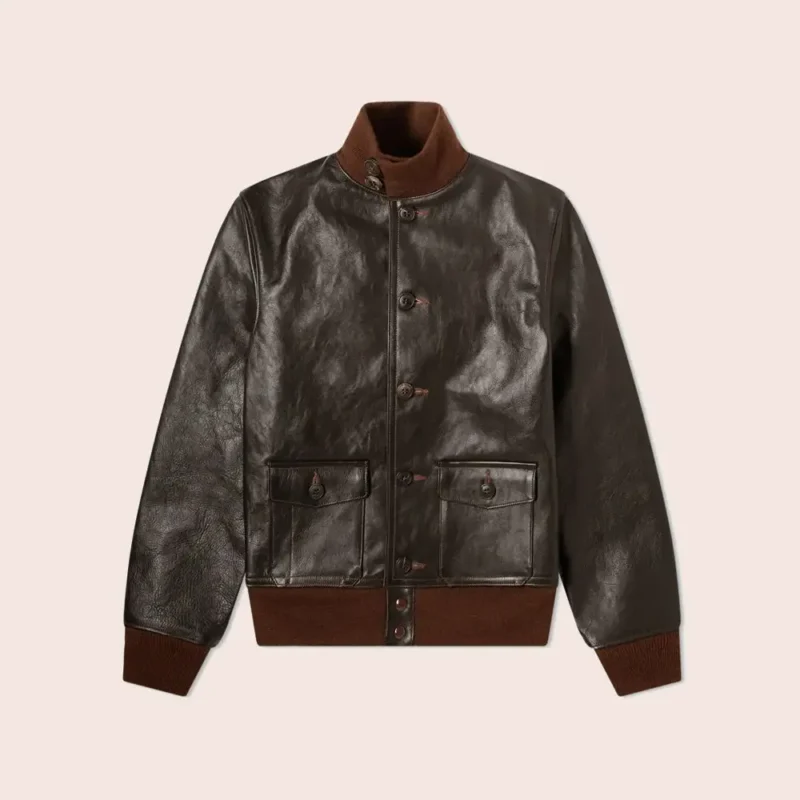 Retro Brown A-1 Flight Leather Bomber Jacket