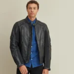 Black Biker Real Leather jacket