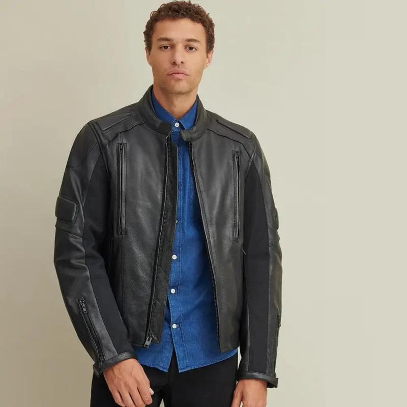 Black Biker Real Leather jacket