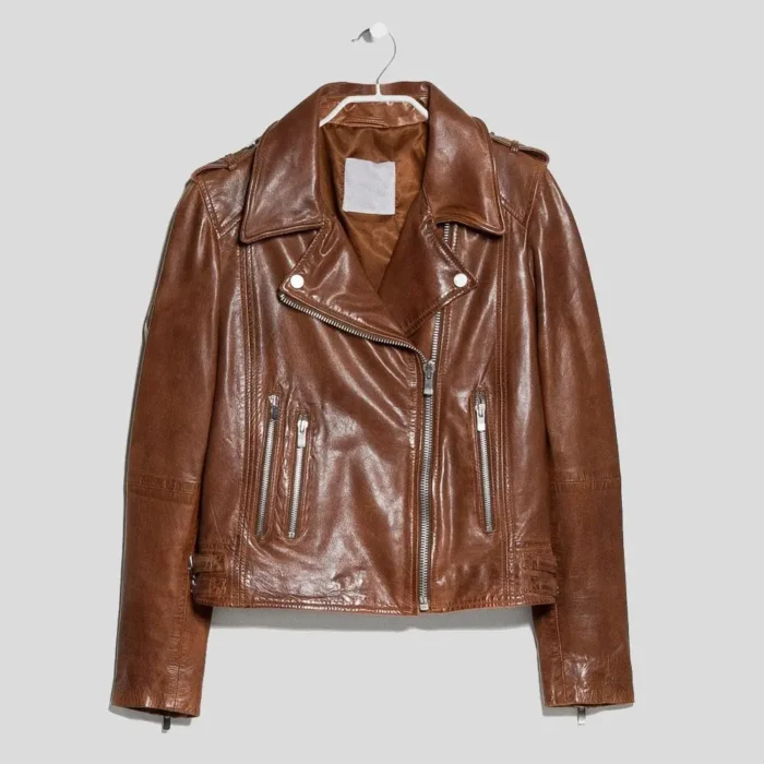 Brown Motorcycle Biker Leather Jacket