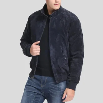 Suede Bomber Leather Jacket
