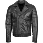 Men's Black Biker Genuine Leather Jacket