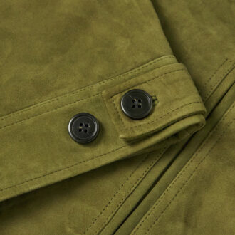 Men's Green Suede Trucker Leather Jacket