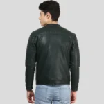 Black Biker Genuine Leather Jacket For Men