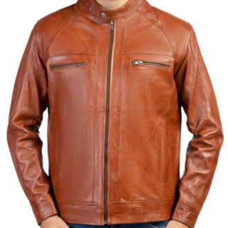 Men Brown Vintage Genuine Leather Jacket