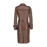 Women's Brown Leather Long Coat