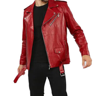 Alexander Red Biker Leather Jacket