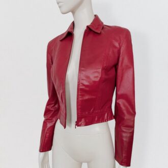 Amanda Red Fashion Leather Jacket