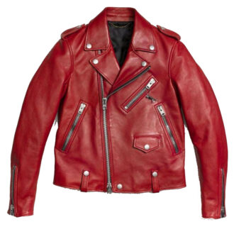 Cardinal Motorcycle Red Leather Jacket