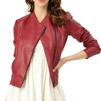 Christina Stylish Red Leather Jacket