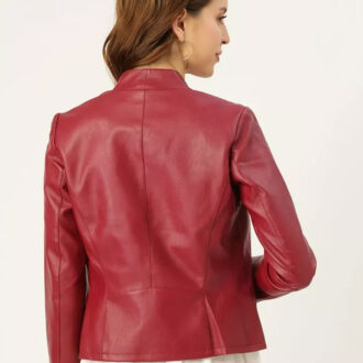Christina Stylish Red Leather Jacket