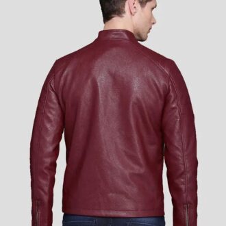 Santiago Burgundy Quilted Leather Jacket