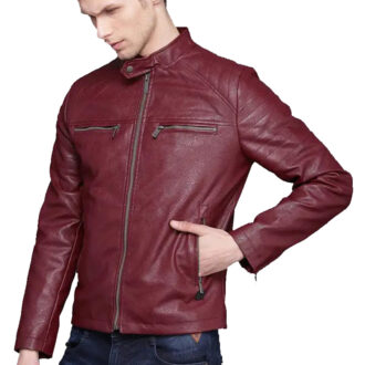 Santiago Burgundy Quilted Leather Jacket